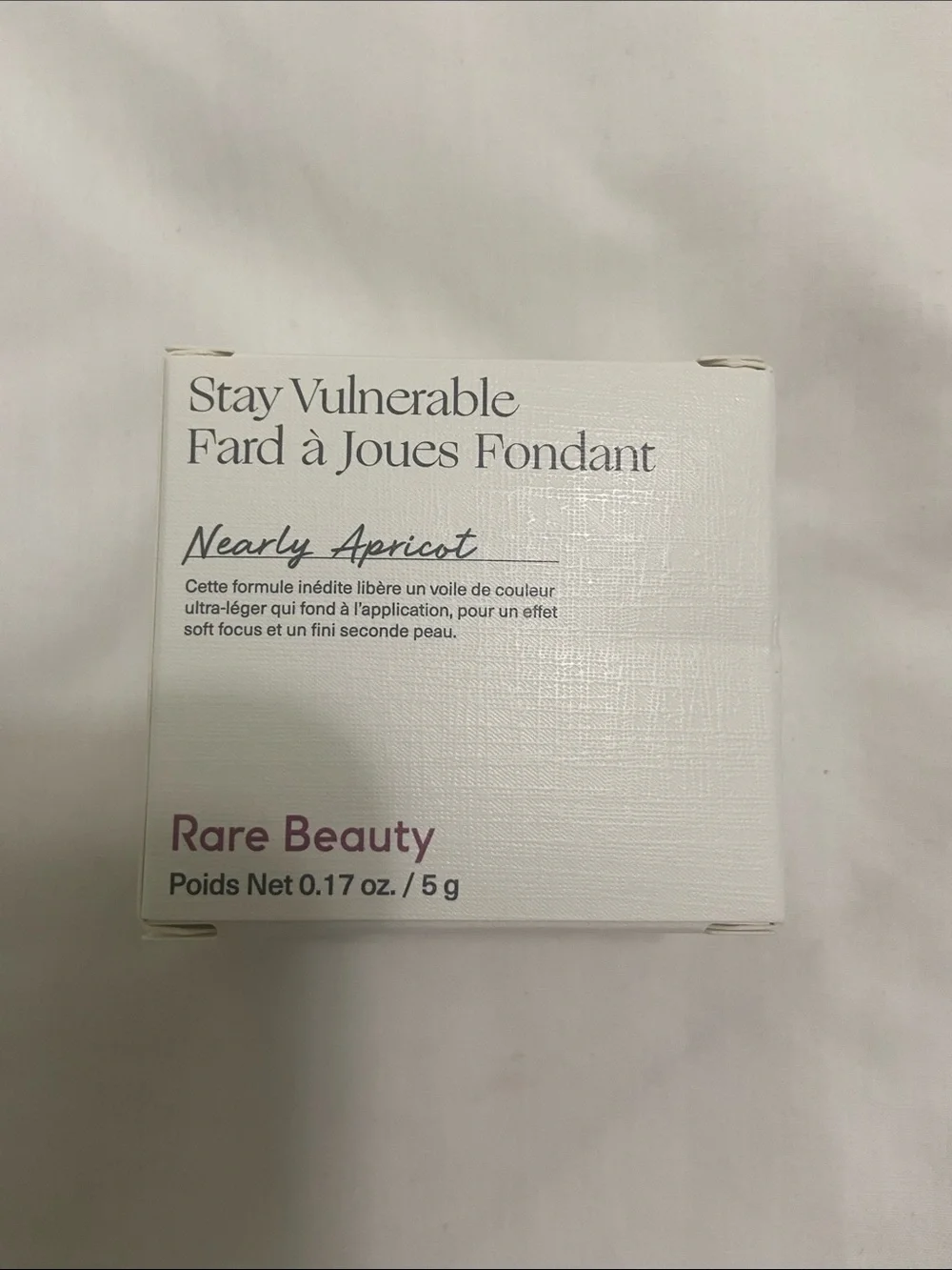 Rare Beauty Stay Vulnerable Melting Blush — Nearly Apricot (soft apricot-pink)